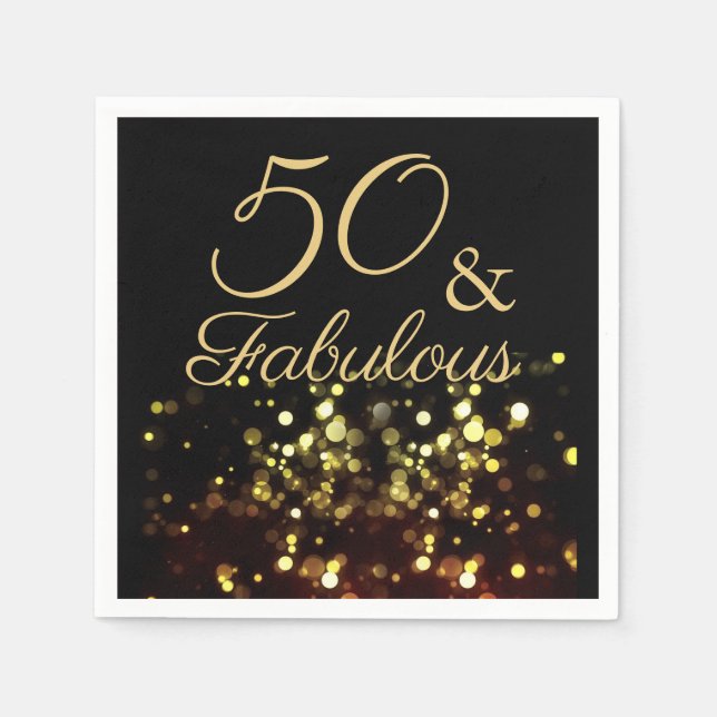 Serviette En Papier 50 et Fabuleux anniversaire (Devant)