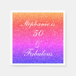 Serviette En Papier 50 Et Fabuleux Anniversaire Parties scintillant ro
