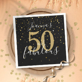Serviette En Papier 50 et fabuleux Black and Gold 50e anniversaire