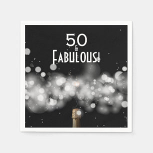 Serviette En Papier 50 et Fabuleux Champagne Anniversaire Serviettes