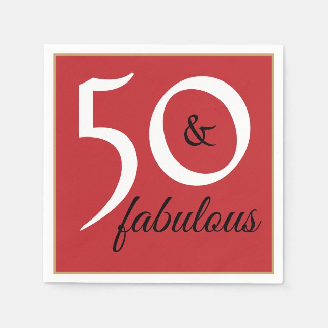 Serviette En Papier 50 et Fabuleux fête d'anniversaire (Devant)