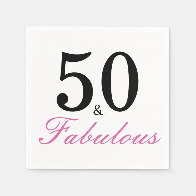 Serviette En Papier 50 et fabuleux fête d'anniversaire Napkin (Devant)