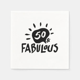 Serviette En Papier 50 et fabuleux Noir/Blanc 50e Anniversaire Napkin