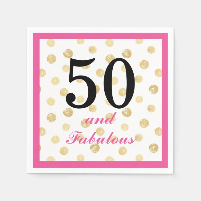 Serviette En Papier 50 et fabuleux papier de fête d'anniversaire (Devant)