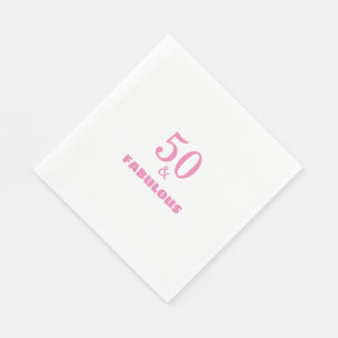 Serviette En Papier 50 Et Fabuleux Rose élégant Cool de fête d'anniver
