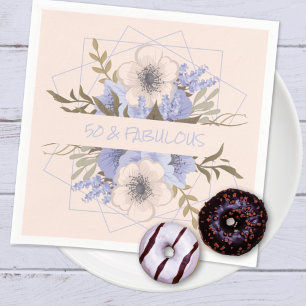 Serviette En Papier 50 et fabuleux Violet Pastel Cinq Pétales Rose sau