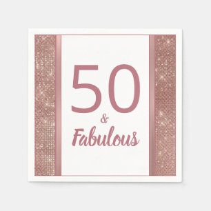 Serviette En Papier 50 et Fabulous Chic Rose Gold 50th Birthday Party
