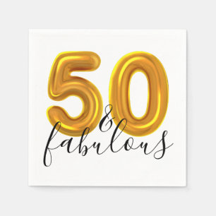 Serviette En Papier 50 et Fabulous Gold Birthday Party