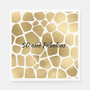 Serviette En Papier 50 et Fabulous Gold Giraffe Imprimer Abstrait