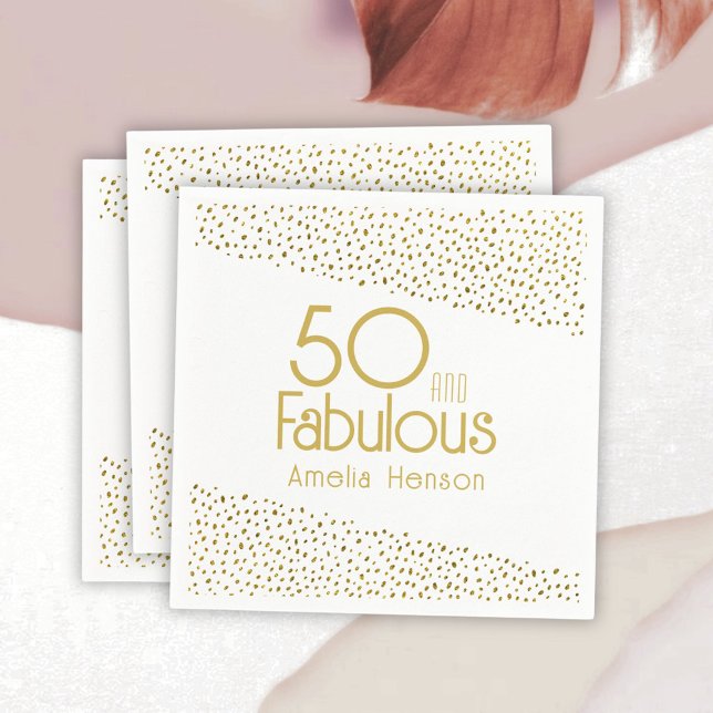 Serviette En Papier 50 et Fabulous Gold Parties scintillant 50e annive (Créateur téléchargé)