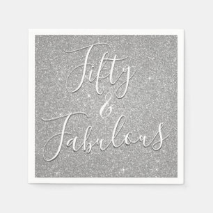 Serviette En Papier 50 et Fabulous Luxury Silver Parties scintillant