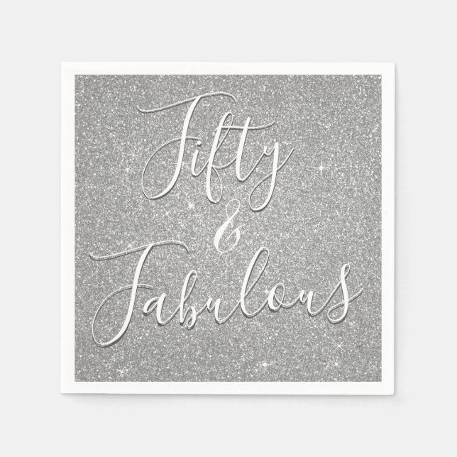 Serviette En Papier 50 et Fabulous Luxury Silver Parties scintillant (Devant)