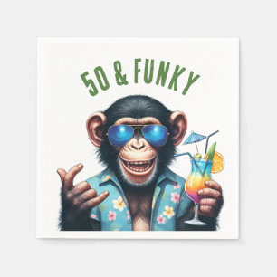 Serviette En Papier 50 et Singe Funky Anniversaire 50 ans