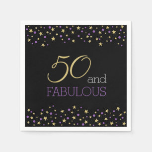 Serviette En Papier 50 étoiles et points Confetti violets fabuleux