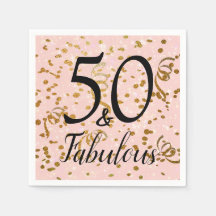50 & Fabulous Pink Gold Confetti fête d'anniversai