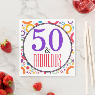 Serviette En Papier 50 Typographie Géométrique Colorée Et Fabuleuse