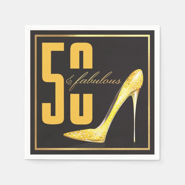 Serviette En Papier 50e anniversaire 50 & Fabulous Party (Devant)