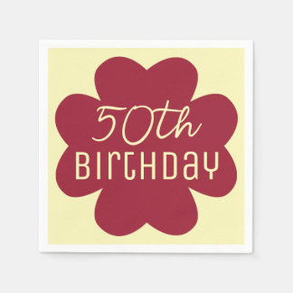 Serviette En Papier 50e anniversaire Bourgogne en fleurs