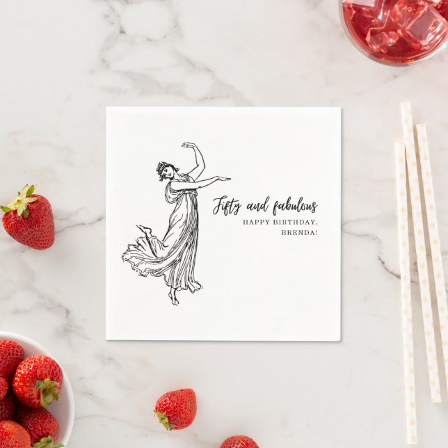 Serviette En Papier 50e anniversaire Classic Dancing Femme Party (En situation)