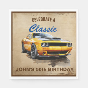 Serviette En Papier 50e Anniversaire Classic Muscle Car