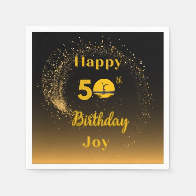 Serviette En Papier 50e anniversaire Cocktail Napkin (Devant)