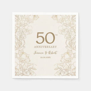 Serviette En Papier 50e anniversaire de l'or