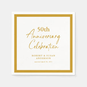 Serviette En Papier 50e anniversaire de mariage minimal moderne