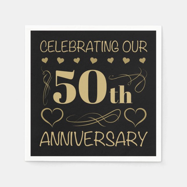 Serviette En Papier 50e anniversaire du Mariage (Devant)