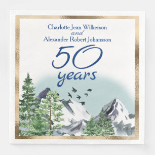 Serviette En Papier 50e anniversaire du Mariage Paysage des Rocheuses