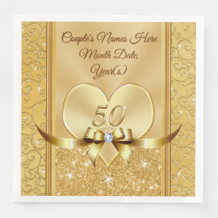 Serviette En Papier 50e anniversaire du Mariage serviettes personnalis