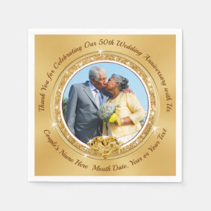 Serviette En Papier 50e anniversaire du Mariage serviettes PERSONNALIS