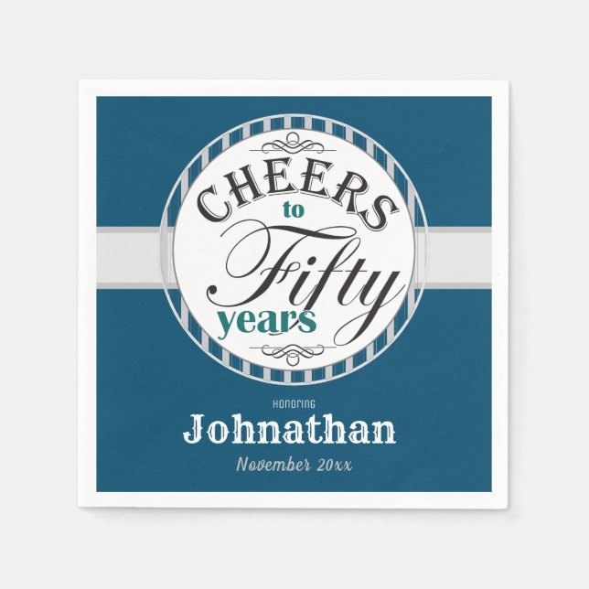 Serviette En Papier 50e anniversaire encourage à cinquante ans (Devant)