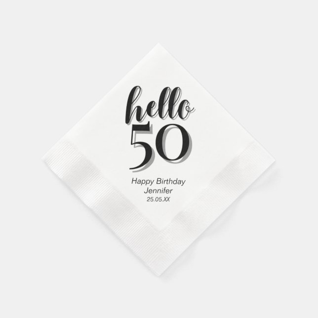 Serviette En Papier 50e anniversaire fête Bonjour 50 (Coin)