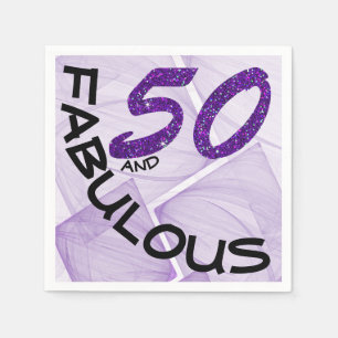 Serviette En Papier 50e anniversaire fête de Parties scintillant viol