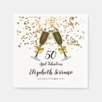 50e anniversaire Gold Confetti Champagne Lunettes