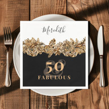 50e anniversaire Luxe Golden Flowers élégant Class