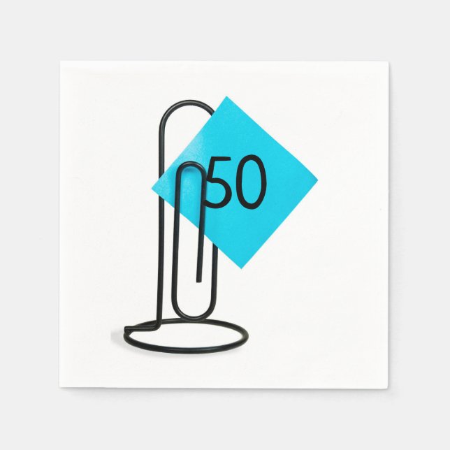 Serviette En Papier 50e Anniversaire Note sur un clip papier (Devant)