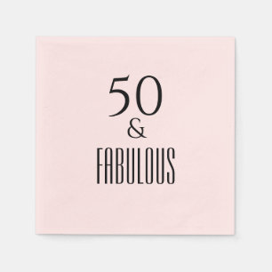 Serviette En Papier 50e anniversaire serviettes rose texte noir