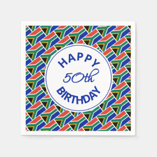 Serviette En Papier 50e anniversaire SOUTH AFRICA DRAPEAU papier perso