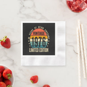 Serviette En Papier 50e anniversaire Vintage 1976 Édition limitée 