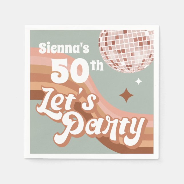 Serviette En Papier 50e les années 70 (Devant)