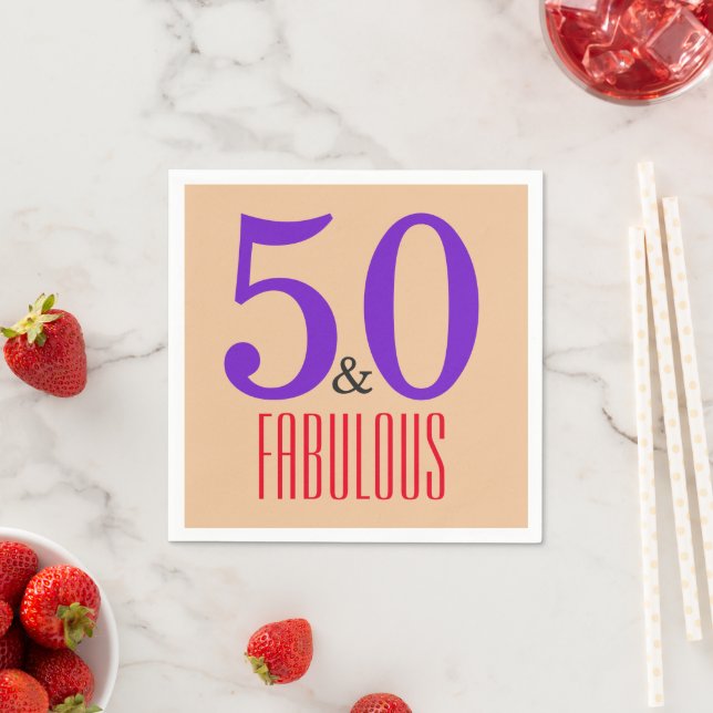 Serviette En Papier 50ème et fabuleuse fête Brown (En situation)