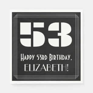 Serviette En Papier 53e anniversaire : Art Déco Inspiré Look "53" + No