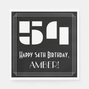 Serviette En Papier 54ème anniversaire : Art Déco Inspiré Look "54" + 