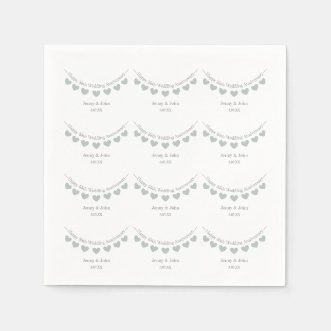 Serviette En Papier 55e anniversaire du mariage d'Emeraude (Devant)