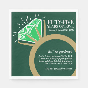 Serviette En Papier 55e anniversaire mariage fête fun faits serviettes