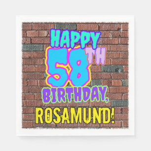 Serviette En Papier 58e anniversaire ~ Amusant, Graffiti urbain inspir