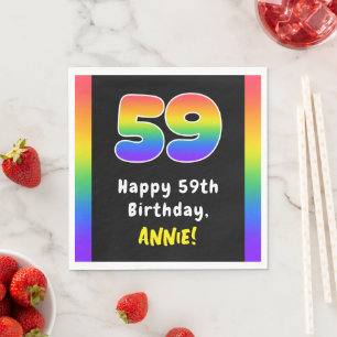 Serviette En Papier 59e anniversaire : Rainbow Spectrum # 59, Nom pers