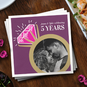 Serviette En Papier 5th rose tourmaline anniversary