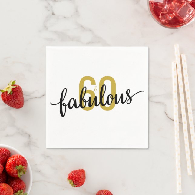 Serviette En Papier 60 et fabuleux 60e anniversaire (En situation)